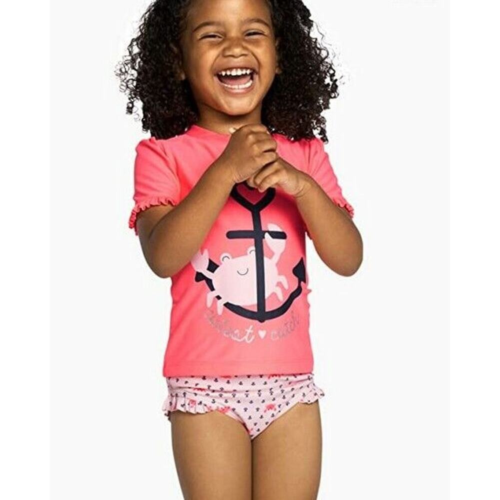 Simple Joys Toddler Girl Ruffle Tankini Rashguard 2-Piece Set Multi Size 2T 3552